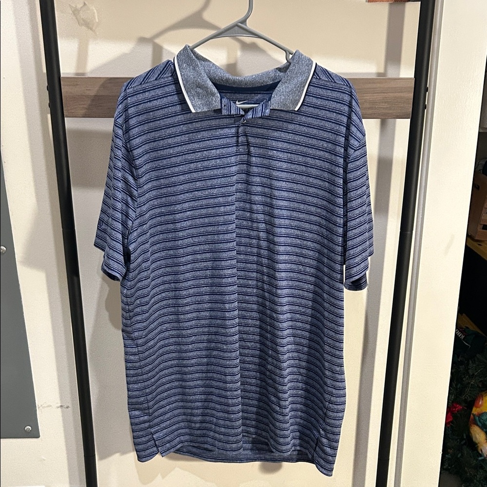 Nike Purple Striped Polo Shirt
